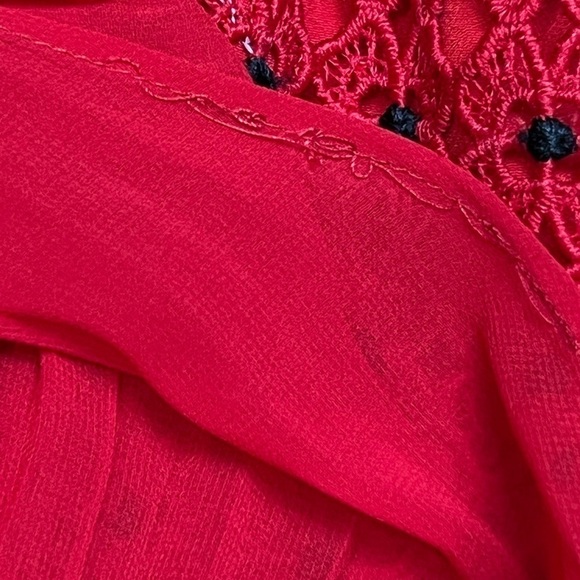 SELF-PORTRAIT Floral Crochet Lace Sweetheart Neck Sleeveless Fit & Flare Dress 4 - Picture 12 of 12